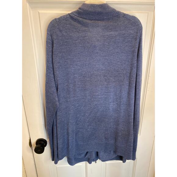 Blue Speckled Brooks Brothers Linen Merino Wool Zip Up XXL - Picture 6 of 8